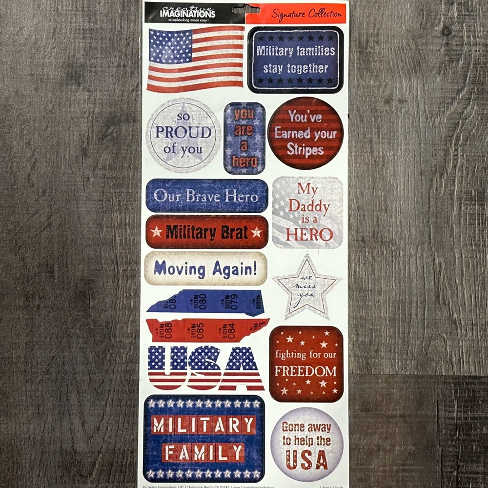 💞 New USA Military Family Scrapbook Craft Stickers